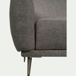 Canapé 2 places fixe en tissu avec fonction avance-recul - gris restanque