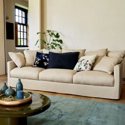 Canapé 5 places fixe en tissu - beige alpilles