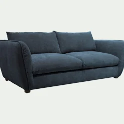 Canapé 4 places fixe en tissu Nature - bleu