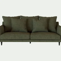 Canapé 3 places fixe en tissu joint - vert cèdre