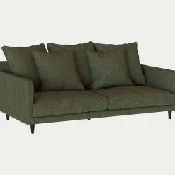 Canapé 3 places fixe en tissu joint - vert cèdre