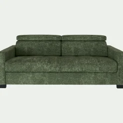 Canapé 3 places fixe en tissu Genesis avec accoudoirs 15cm - vert cèdre