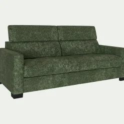 Canapé 3 places fixe en tissu Genesis avec accoudoirs 15cm - vert cèdre
