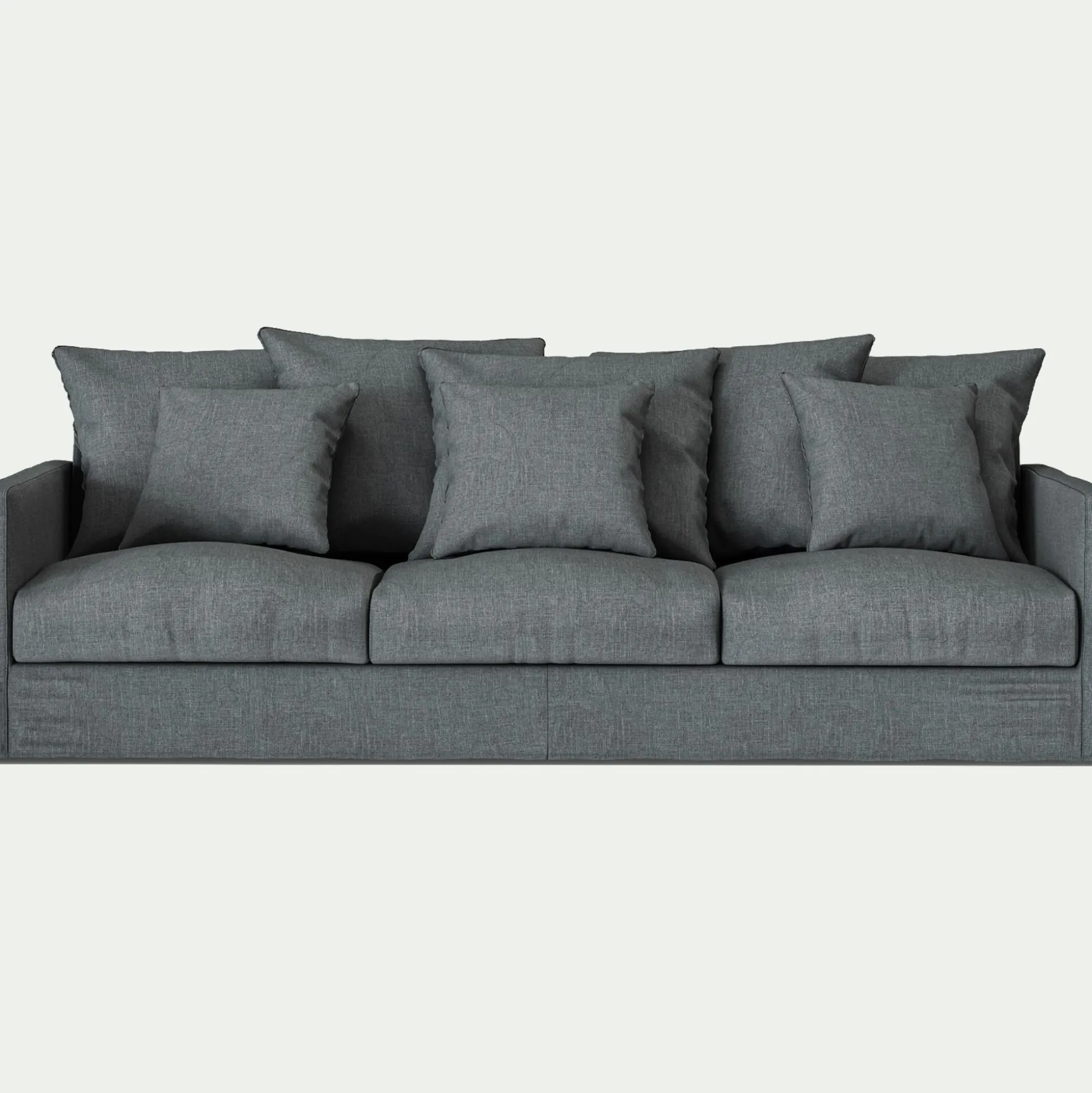 Canapé 5 places fixe en tissu - gris ardoise