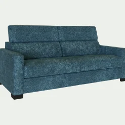 Canapé 3 places fixe en tissu Genesis avec accoudoirs 15cm - bleu figuerolles