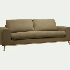 Canapé 4 places fixe en tissu Crown - vert cèdre