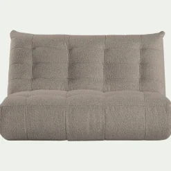 Canapé 3 places fixe en tissu bouclette - gris clair