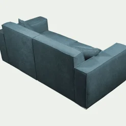 Canapé 3 places fixe en tissu genesis - bleu