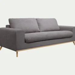 Canapé 4 places fixe en tissu Crown - gris restanque