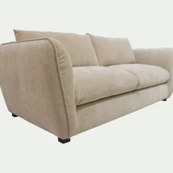 Canapé 3 places fixe en tissu Nature - beige