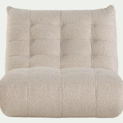 Canapé 2 places fixe en tissu bouclette - blanc écru