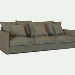 Canapé 5 places fixe en tissu - vert cèdre