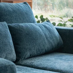 Canapé 3 places fixe en tissu Genesis - bleu