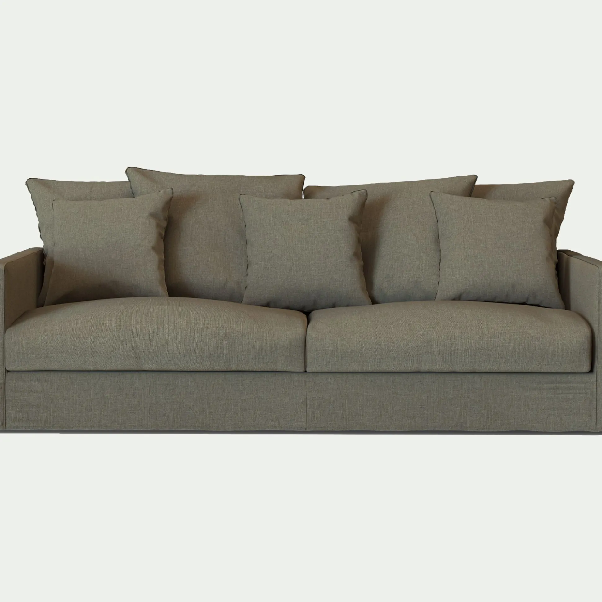 Canapé 4 places fixe en tissu - vert cèdre