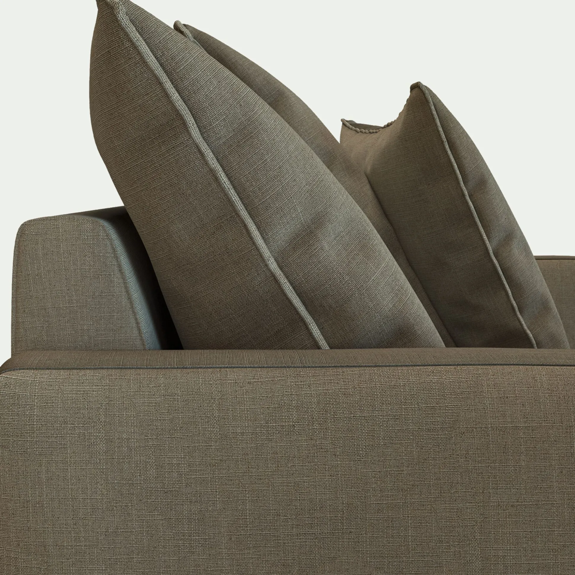 Canapé 4 places fixe en tissu - vert cèdre