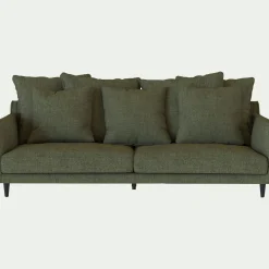 Canapé 4 places fixe en tissu joint - vert cèdre