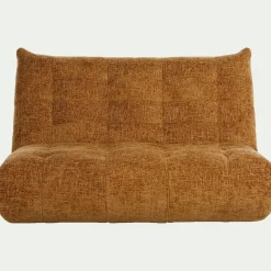 Canapé 3 places fixe en tissu chenille - jaune argan