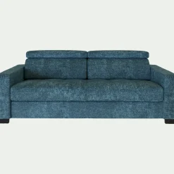 Canapé 3 places fixe en tissu Genesis avec accoudoirs 20cm - bleu figuerolles