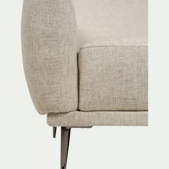 Canapé 4 places fixe en tissu avec fonction avance-recul - beige roucas