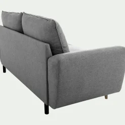 Canapé 3 places fixe en tissu - gris moyen