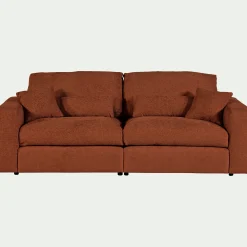 Canapé 5 places fixe en tissu chenille Benjo - brun rustrel