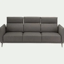 Canapé 4 places fixe en tissu avec fonction avance-recul - gris restanque