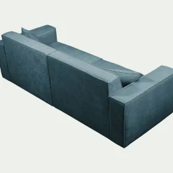 Canapé 5 places fixe en tissu genesis - bleu