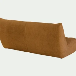 Canapé 4 places fixe en tissu chenille - jaune argan