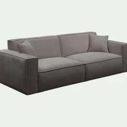 Canapé 5 places fixe en tissu genesis - gris