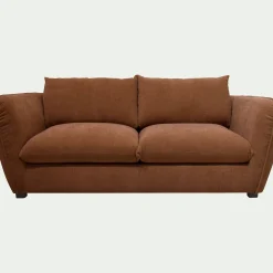 Canapé 3 places fixe en tissu Nature - brun rustrel