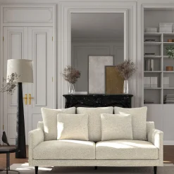 Canapé 3 places fixe en tissu genesis - blanc ventoux