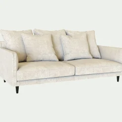 Canapé 3 places fixe en tissu genesis - blanc ventoux