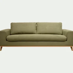 Canapé 4 places fixe en tissu Cosmo - vert kaki