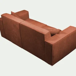 Canapé 3 places fixe en tissu genesis - brun rustrel