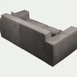 Canapé 3 places fixe en tissu genesis - gris