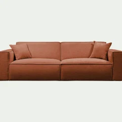Canapé 5 places fixe en tissu genesis - brun rustrel
