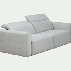 Canapé 3 places fixe en tissu - gris borie