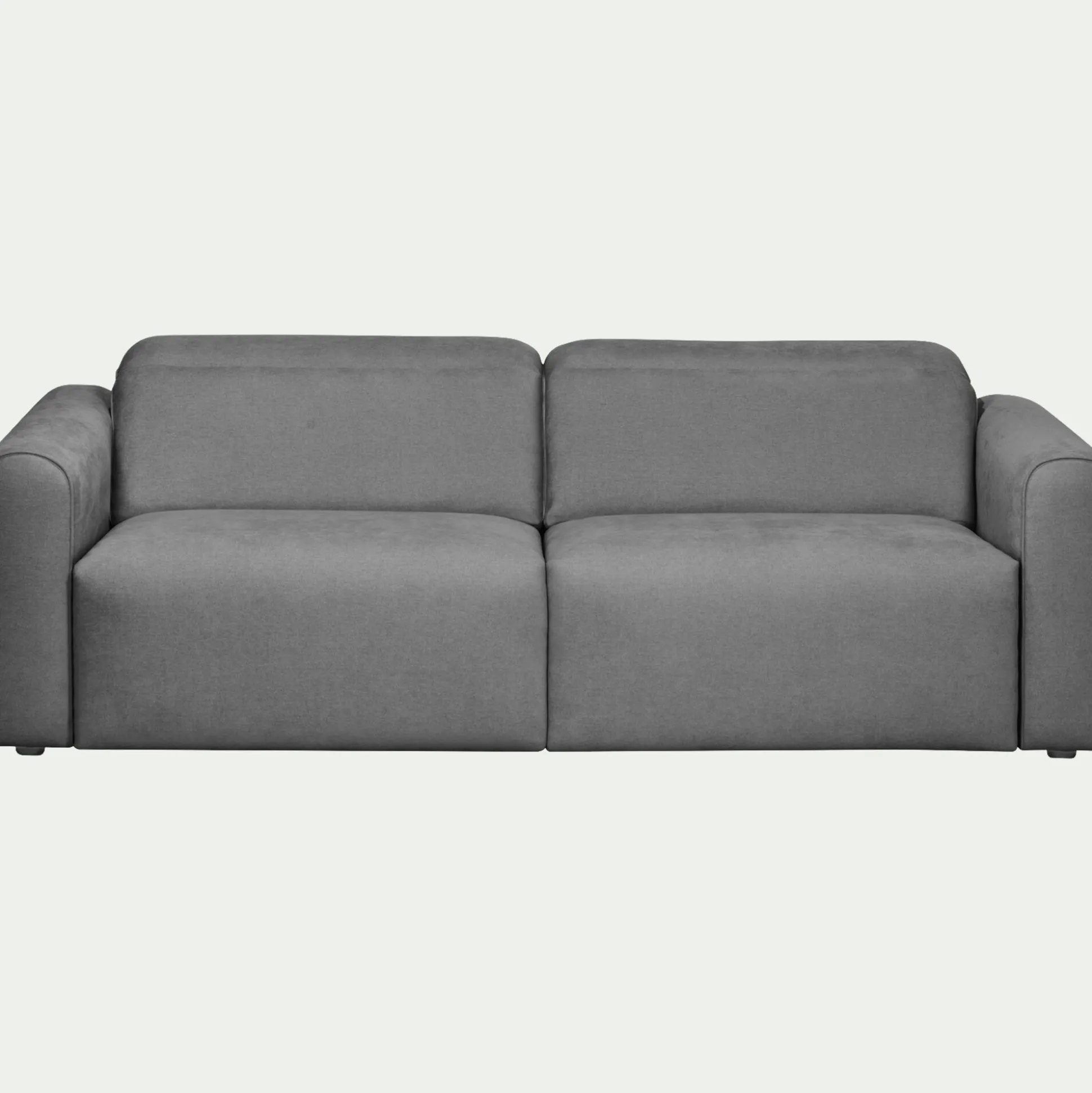 Canapé 3 places fixe en tissu - gris moyen