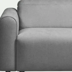 Canapé 3 places fixe en tissu - gris moyen