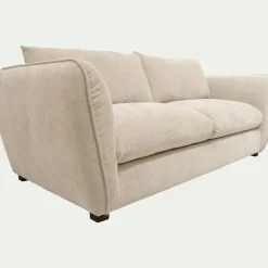 Canapé 3 places fixe en tissu Nature - blanc écru