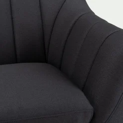 Canapé 3 places fixe en tissu - gris anthracite