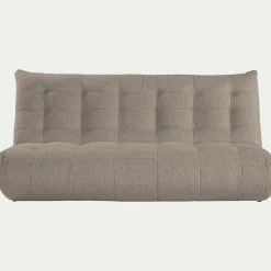 Canapé 4 places fixe en tissu bouclette - gris clair