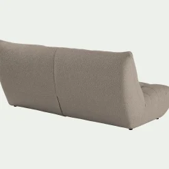 Canapé 4 places fixe en tissu bouclette - gris clair