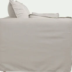 Canapé 4 places fixe en tissu wind - beige alpilles