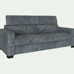 Canapé 3 places fixe en tissu Genesis avec accoudoirs 20cm - gris ardoise