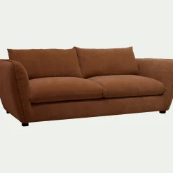 Canapé 4 places fixe en tissu Nature - brun rustrel