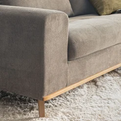 Canapé 3 places fixe en tissu storm - taupe