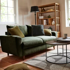 Canapé 3 places fixe en tissu - vert cèdre