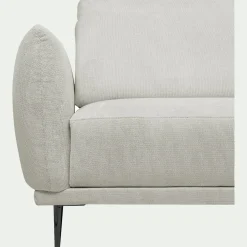 Canapé 3 places fixe en tissu memphis avec fonction avance-recul - beige roucas