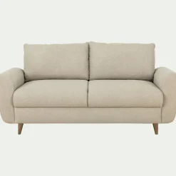 Canapé 3 places fixe en tissu - beige alpilles